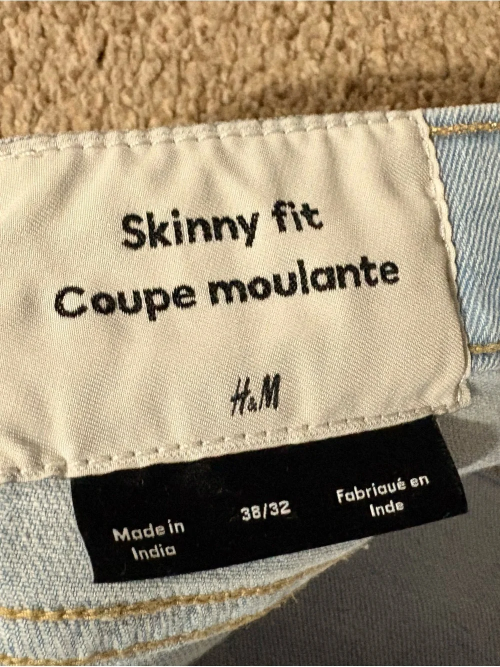 H&M Light Blue Skinny Ripped Jeans